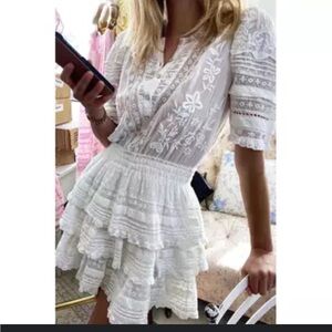 Loveshackfancy White Quincy Dress XS